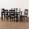Baxton Studio Lenoir Grey Upholstered Espresso Wood 7-Piece Dining Set 162-10524-10519 - alternate 2